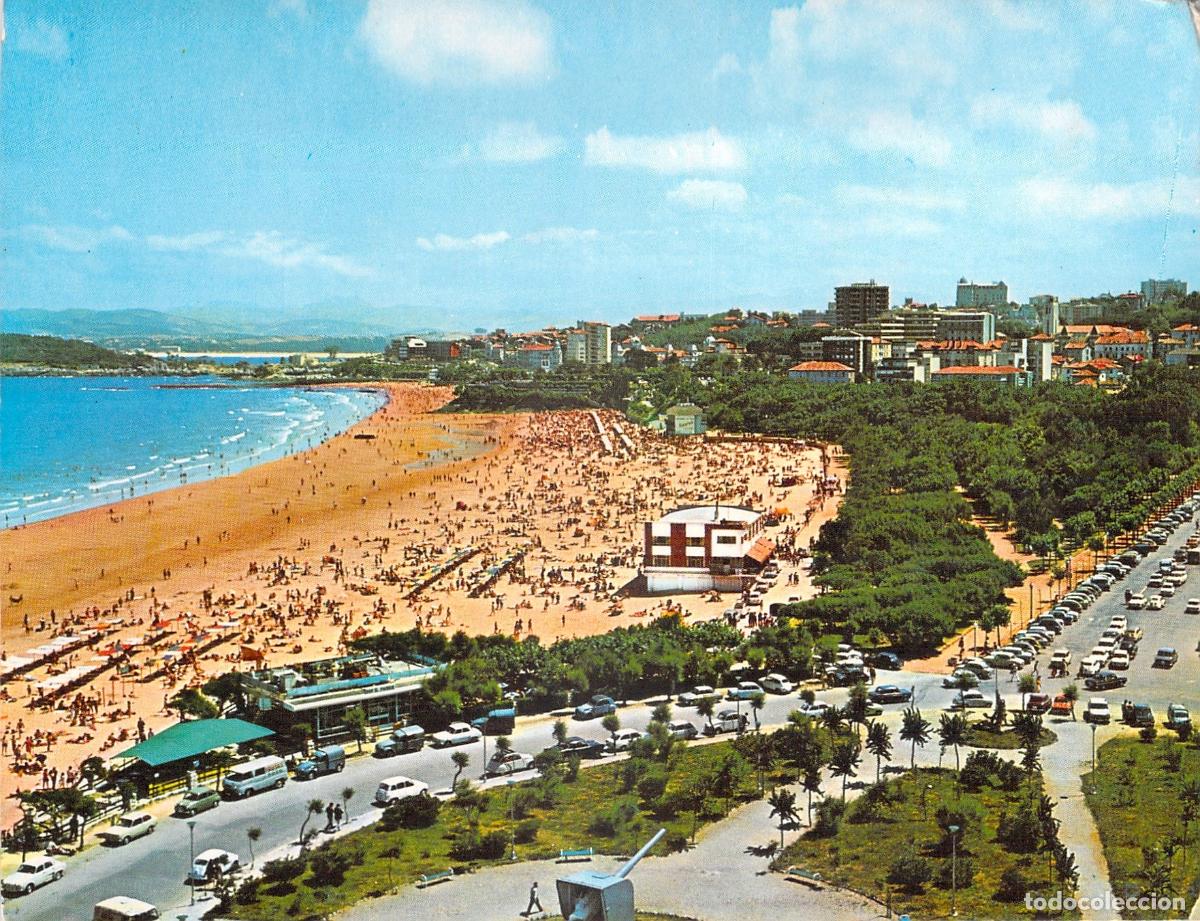 Postales: Postal de la Segunda Playa del Sardinero en Santander, Cantabria