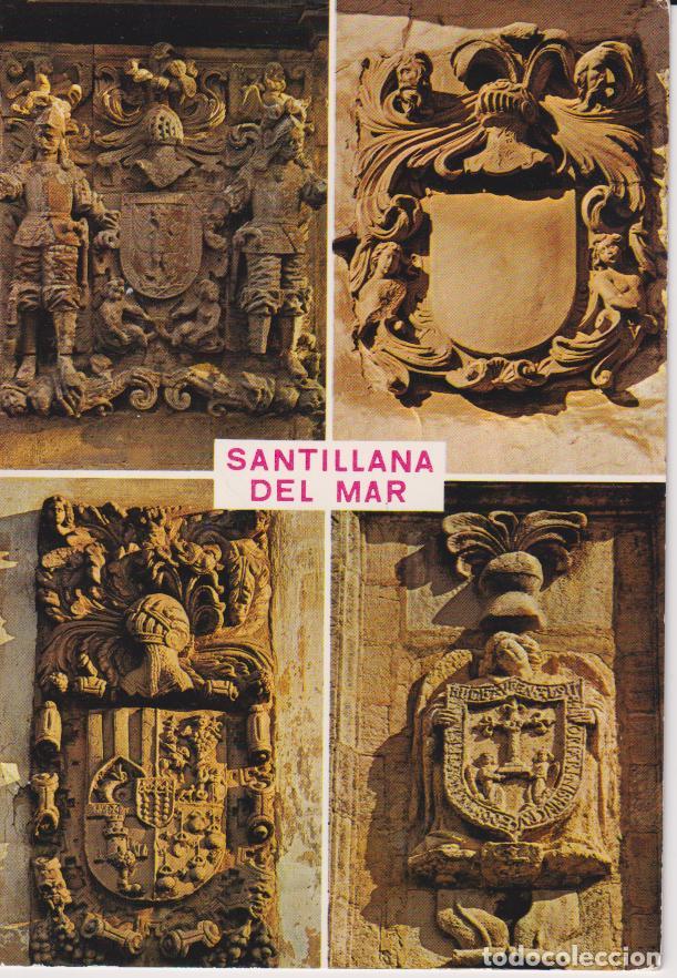 Postales: SANTILLANA DEL MAR (CANTABRIA) BLASONES &ndash; FOTO A.BUSTAMANTE 305 &ndash; CIRCULADA
