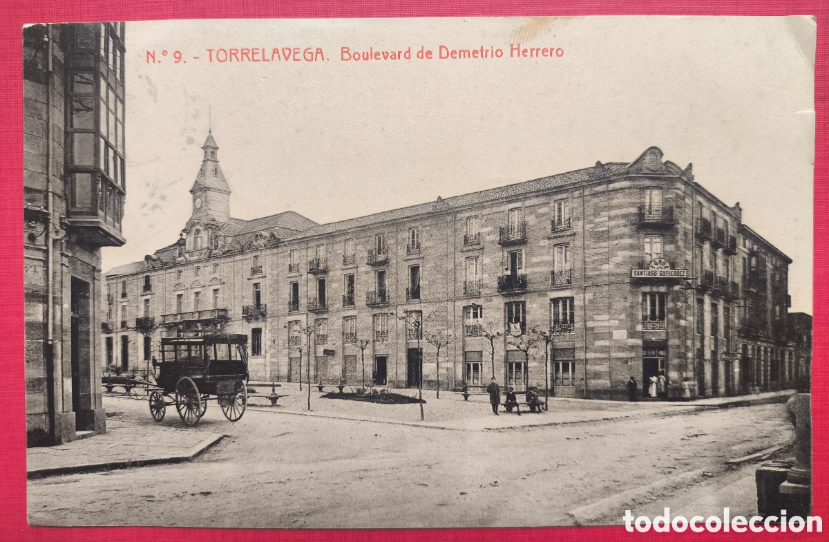 Postales: TORRELAVEGA BOULEVARD DEMETRIO HERRERO POSTAL CIRCULADA CANTABRIA 1915