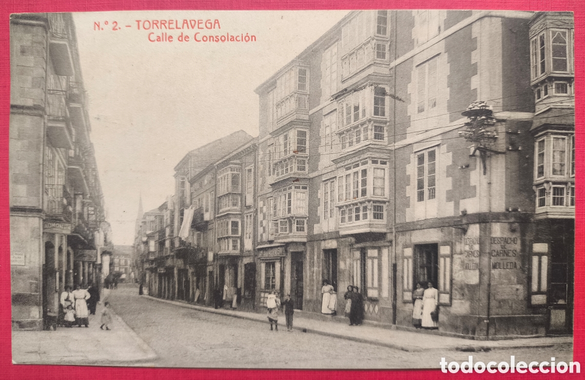 Postales: TORRELAVEGA CALLE CONSOLACI&Oacute;N POSTAL CIRCULADA CANTABRIA 1915