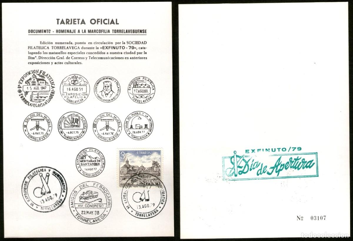 Postales: TARJETA OFICIAL MARCOFILIA TORRELAVEGUENSE - EXFINUTO 79