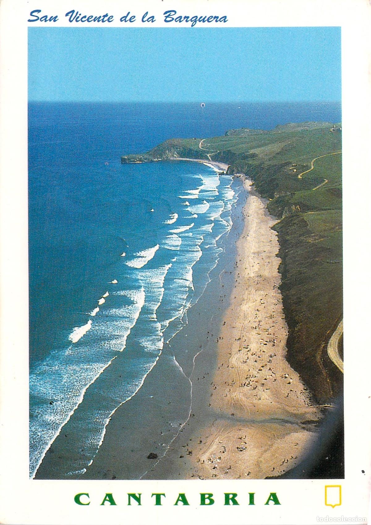 Postales: Postal de la Playa de Mer&oacute;n en San Vicente de la Barquera, Cantabria