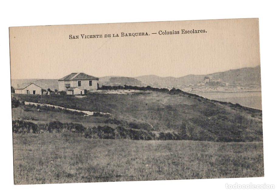 Postales: TARJETA POSTAL SAN VICENTE DE LA BARQUERA COLONIAS ESCOLARES. CASA LUIS SAUS