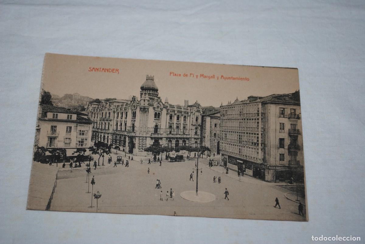 Postales: SANTANDER , PLAZA DE PI Y MARGALL Y AYUNTAMIENTO .