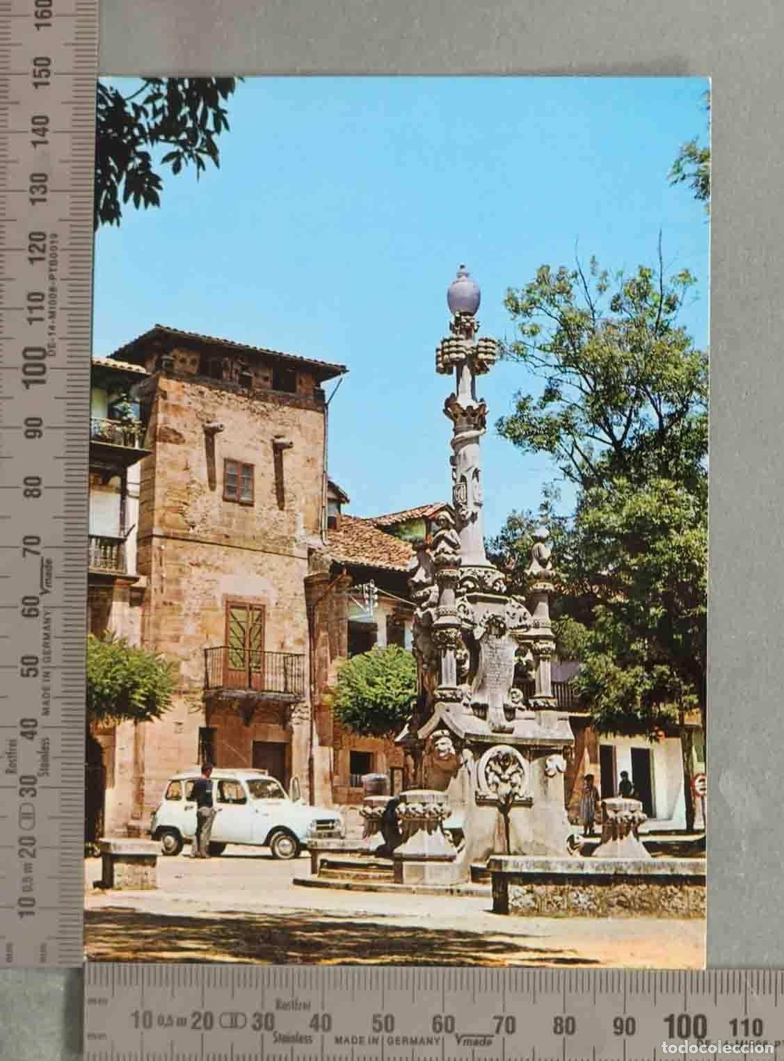 Postales: POSTAL. Comillas - Fuente de los Tres Ca&ntilde;os - Plaza del Corro