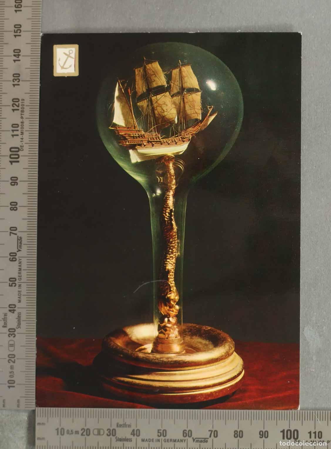 Postales: POSTAL. Historia del Mar - MaLtraz con modelo de Gale&oacute;n Espa&ntilde;ol - Escuela de Oro
