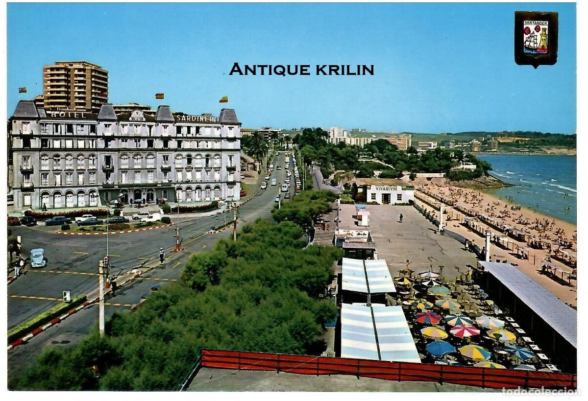 Postales: SANTANDER N&ordm; 7 PLAYA DEL SARDINERO / ESCUDO DE ORO / SIN FRANQUEAR