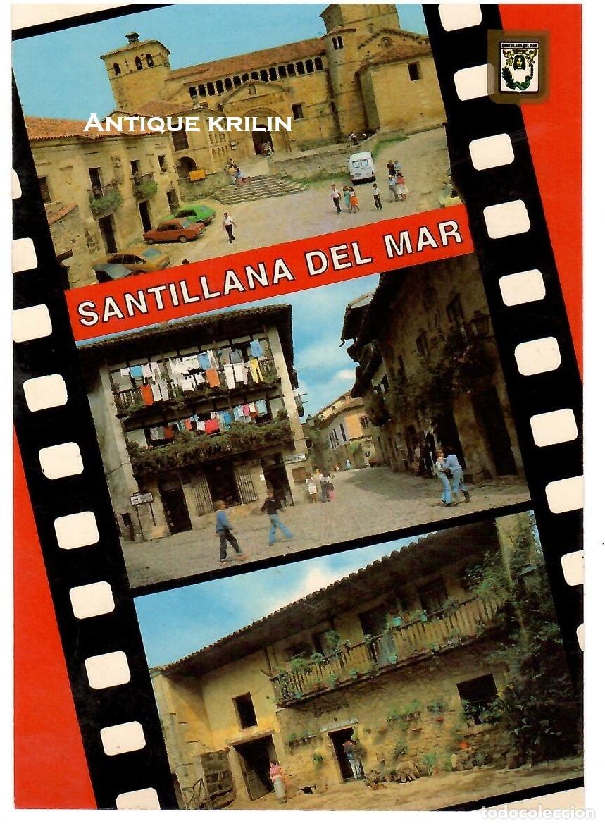 Postales: SANTILLANA DEL MAR N&ordm; 35 DIVERSOS ASPECTOS / ESCUDO DE ORO / SIN FRANQUEAR