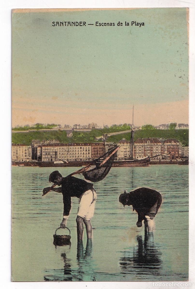 Postales: POSTAL. SANTANDER. ESCENAS DE LA PLAYA. CANTABRIA. CIRCULADA EN 1927