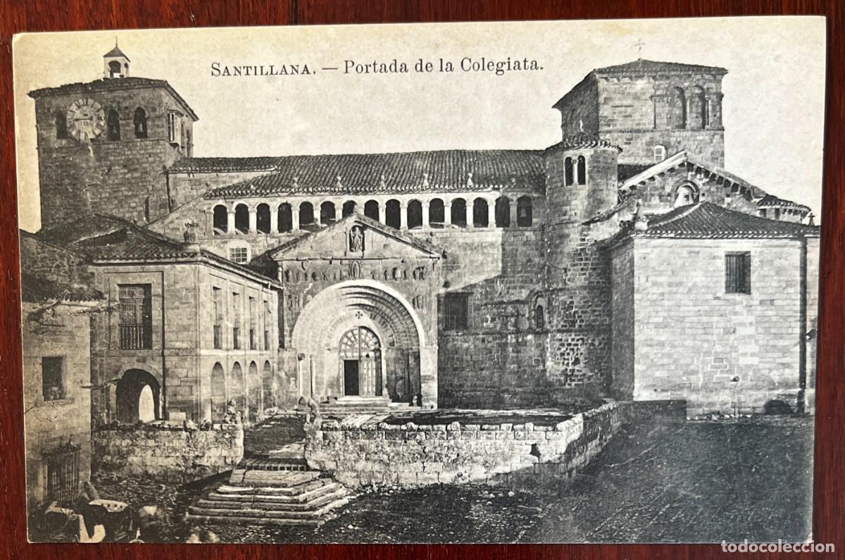 Postales: SANTILLANA, PORTADA DE LA COLEGIATA, LACOSTE, COLECCION ESPA&Ntilde;A MONUMENTAL E HISTORICA SERIE V N&ordm; 29