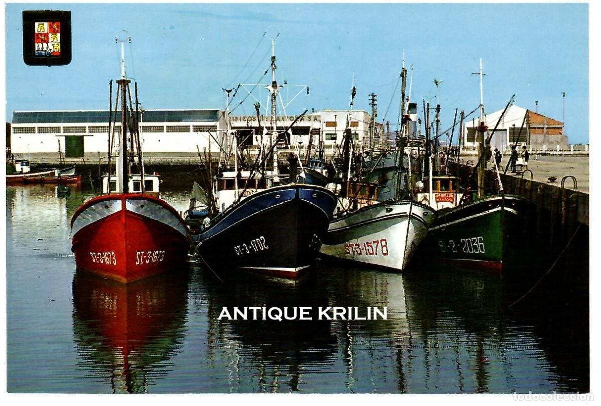 Postales: SANTO&Ntilde;A N&ordm; 4 MUELLE NUEVO / ESCUDO DE ORO-DOMINGUEZ / SIN FRANQUEAR