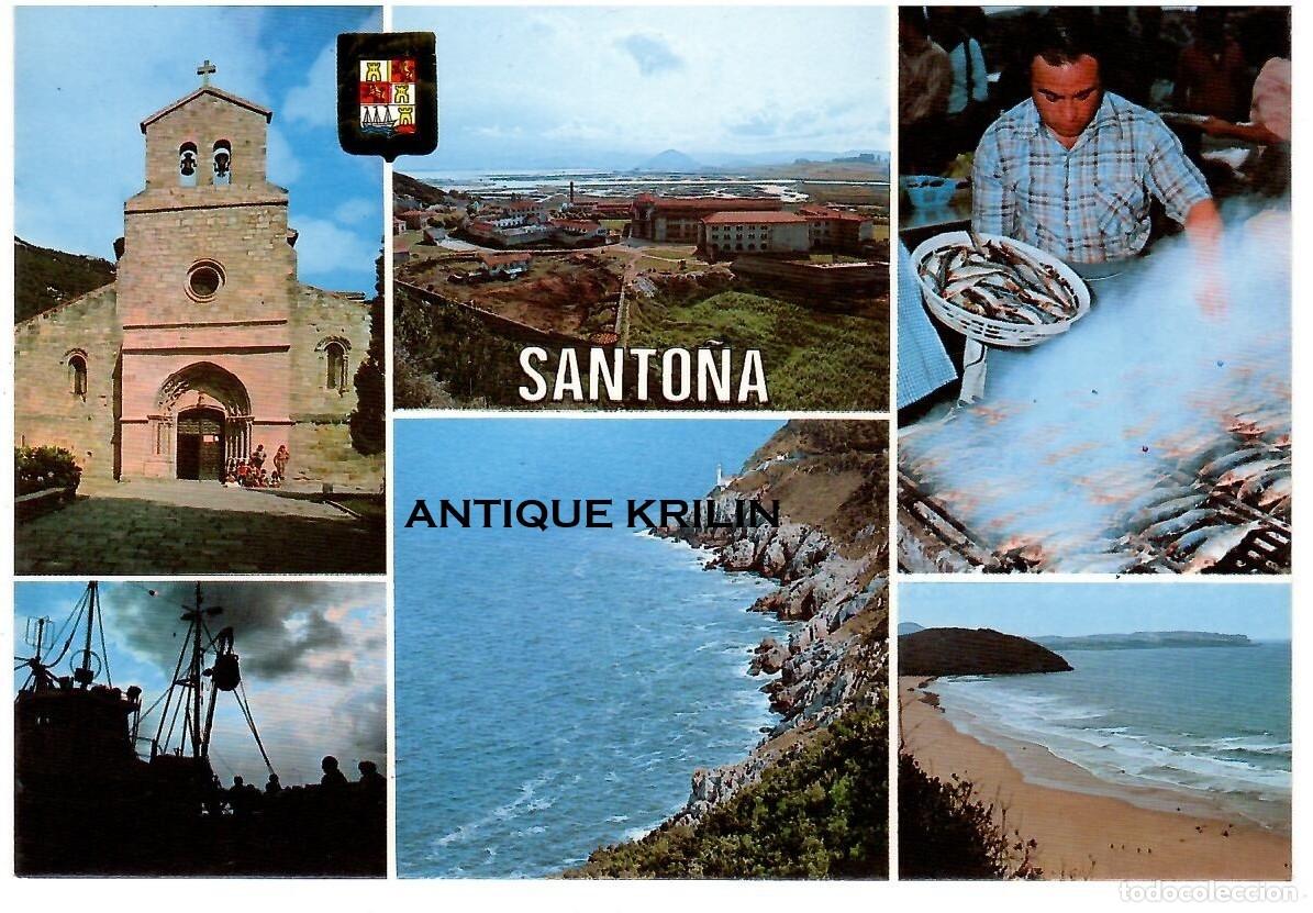 Postales: SANTO&Ntilde;A N&ordm; 19 DIVERSOS ASPECTOS / ESCUDO DE ORO / SIN FRANQUEAR