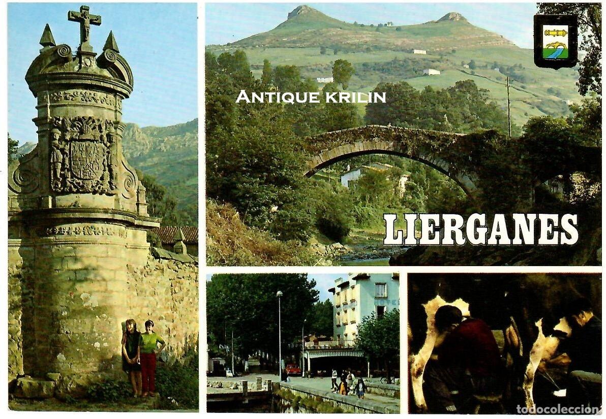 Postales: LIERGANES N&ordm; 12 CRUZ RUBALCABA Y PUENTE / ESCUDO DE ORO / SIN FRANQUEAR