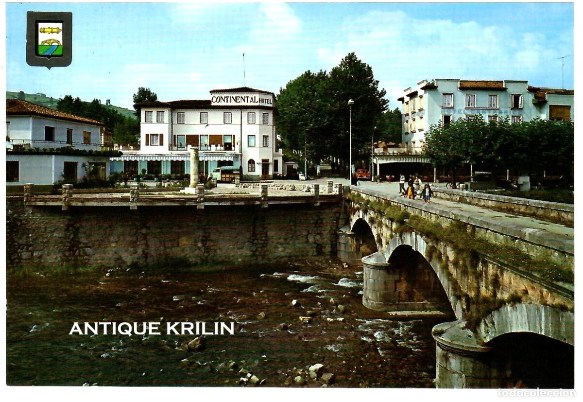 Postales: LIERGANES N&ordm; 5 PUENTE SOBRE EL RIO MIERA / ESCUDO DE ORO / SIN FRANQUEAR