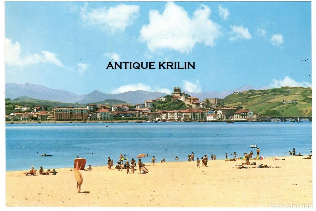 Postales: SAN VICENTE DE LA BARQUERA N&ordm; 173 PLAYA / FOTO BUSTAMANTE / SIN FRANQUEAR