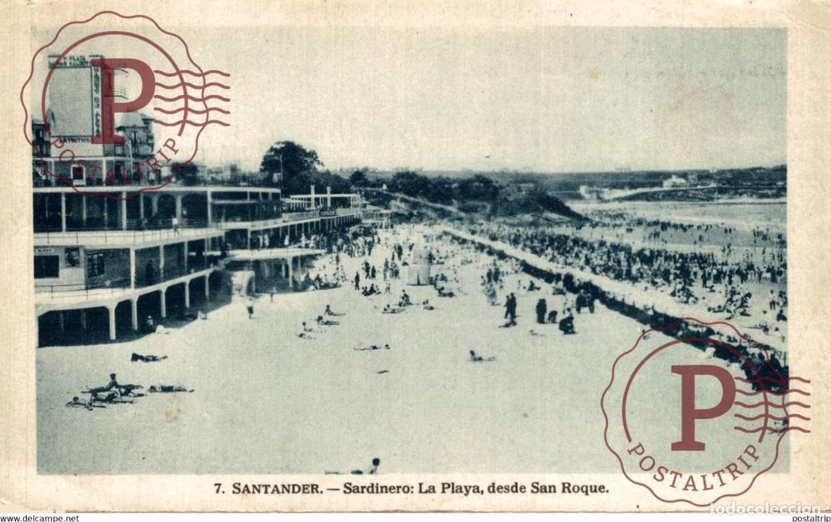 Postales: Santander, Sardinero La Playa dese San Roque CANTABRIA ESPA&Ntilde;A SPAIN