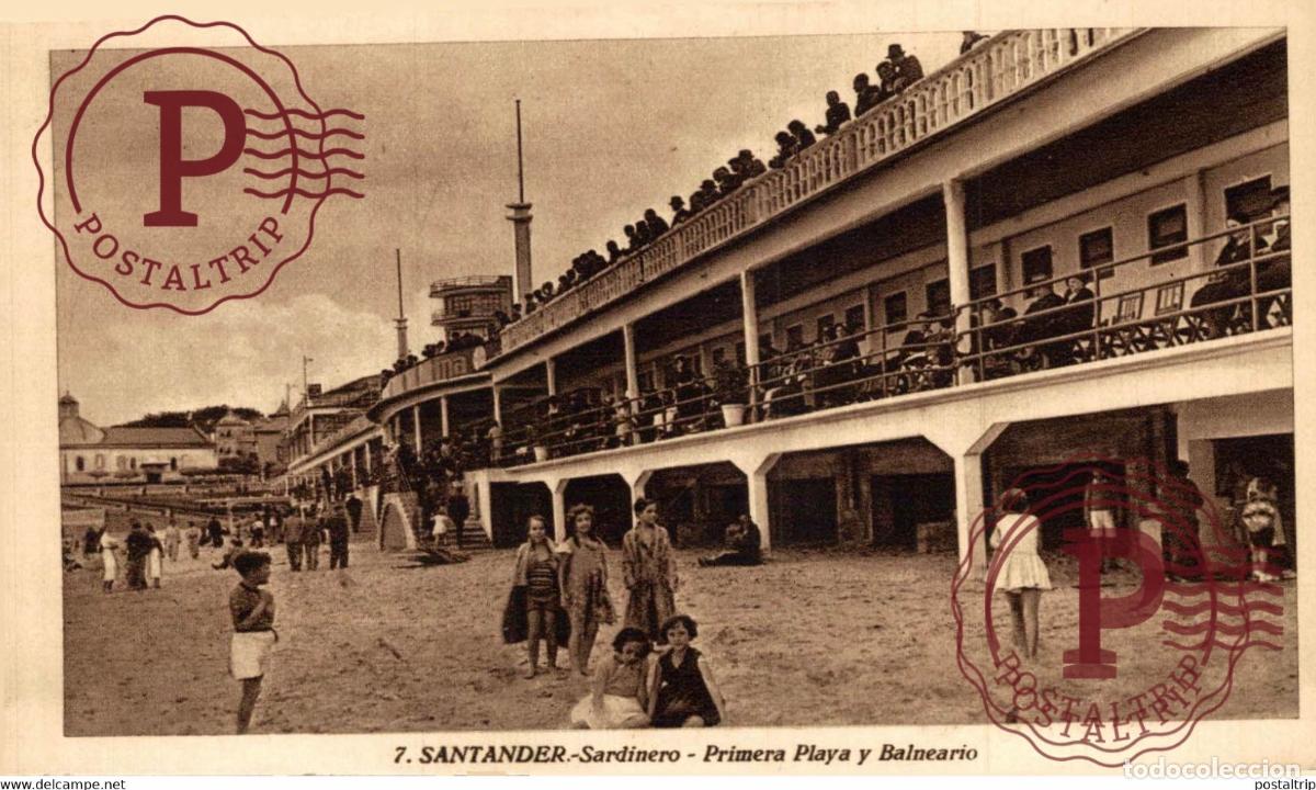 Postales: SANTANDER. SARDINERO. PRIMERA PLAYA. BALNEARIO.