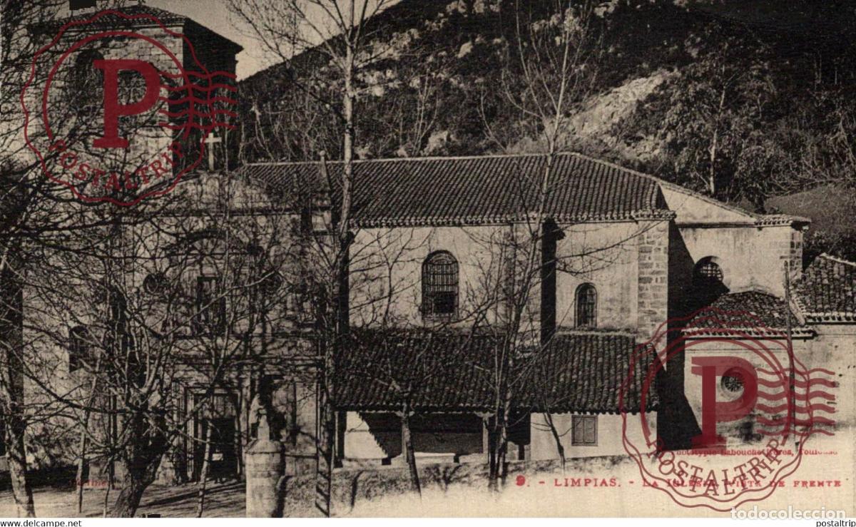 Postales: CANTABRIA. LIMPIAS. LA IGLESIA, VISTA DE FRENTE.