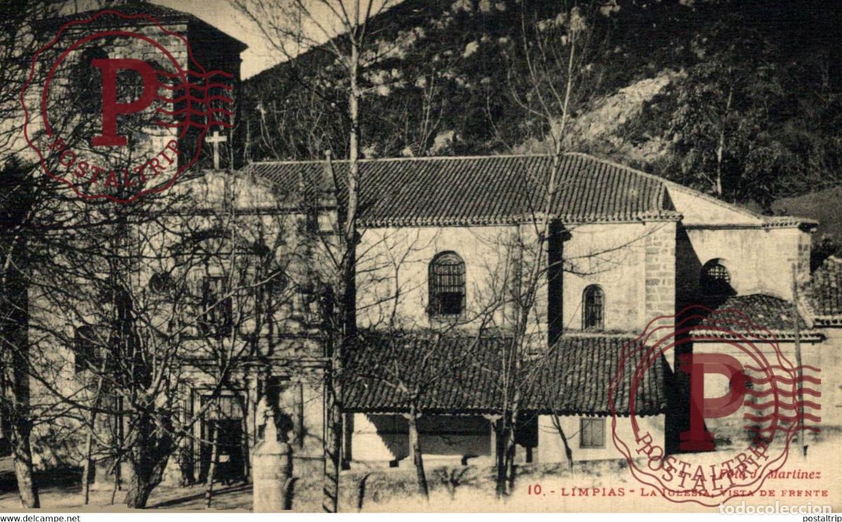 Postales: CANTABRIA. LIMPIAS. IGLESIA VISTA DE FRENTE.