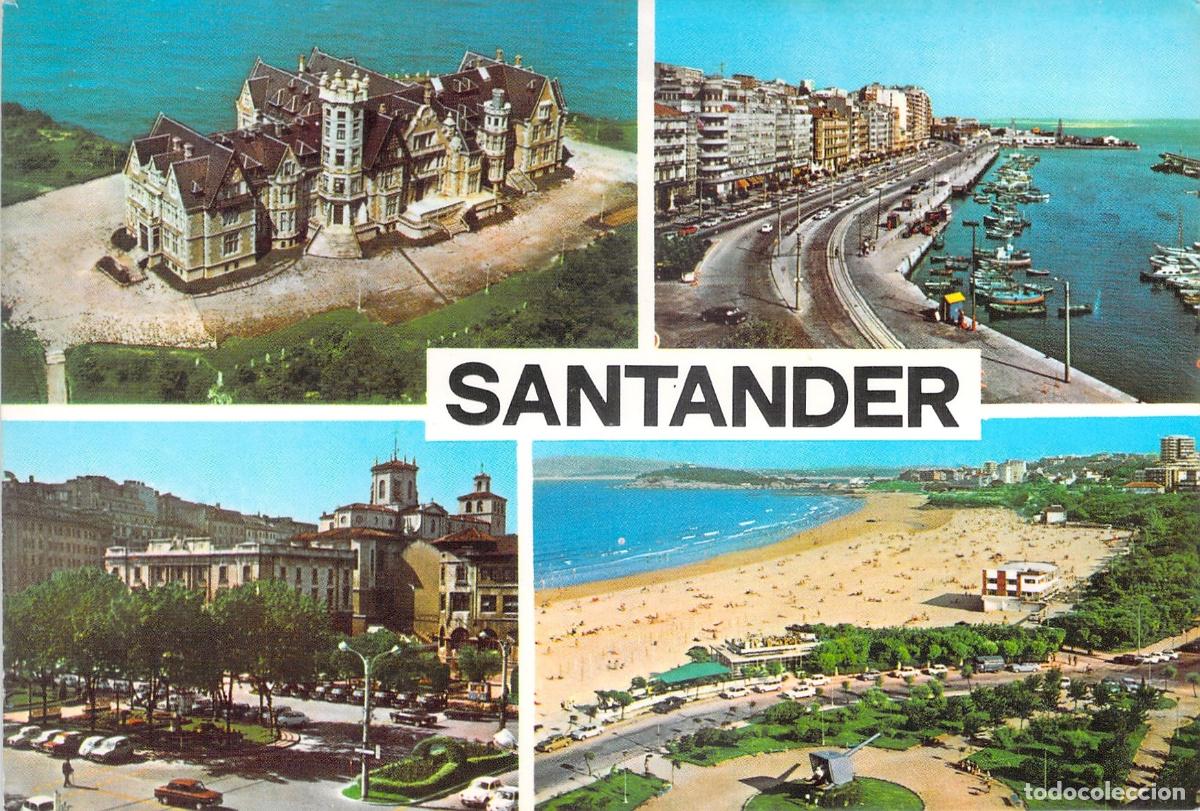 Postales: Postal Multivista de Santander: El Sardinero y Palacio de la Magdalena