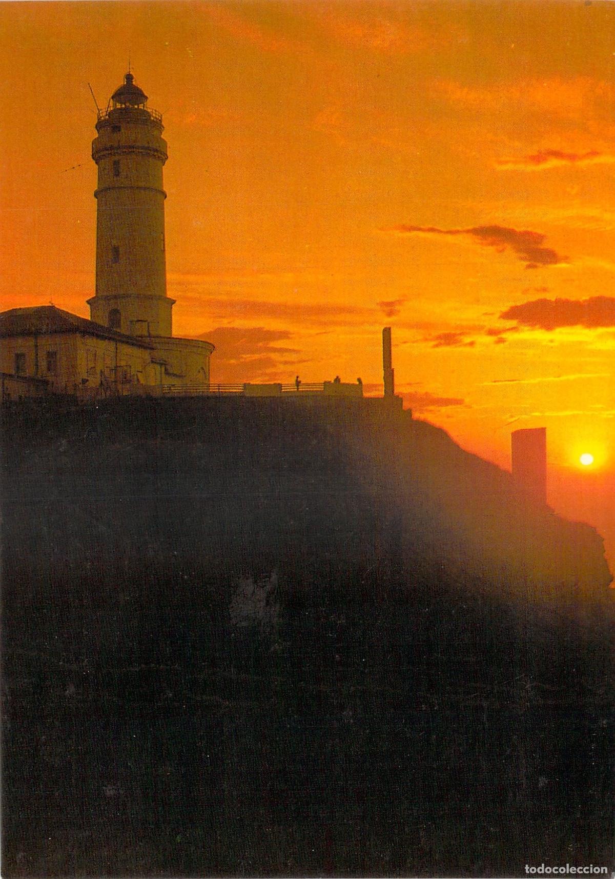 Postales: Postal Faro de Cabo Mayor en Santander con Puesta de Sol