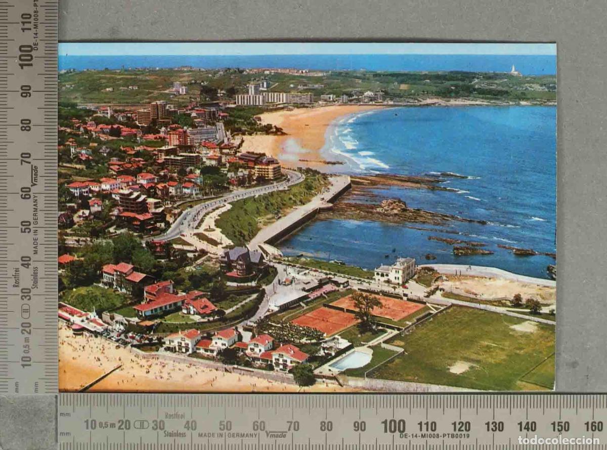 Postales: POSTAL. Santander - El Sardinero - Vista a&eacute;rea - Playa del Camello y Jardines de Piqu&iacute;o
