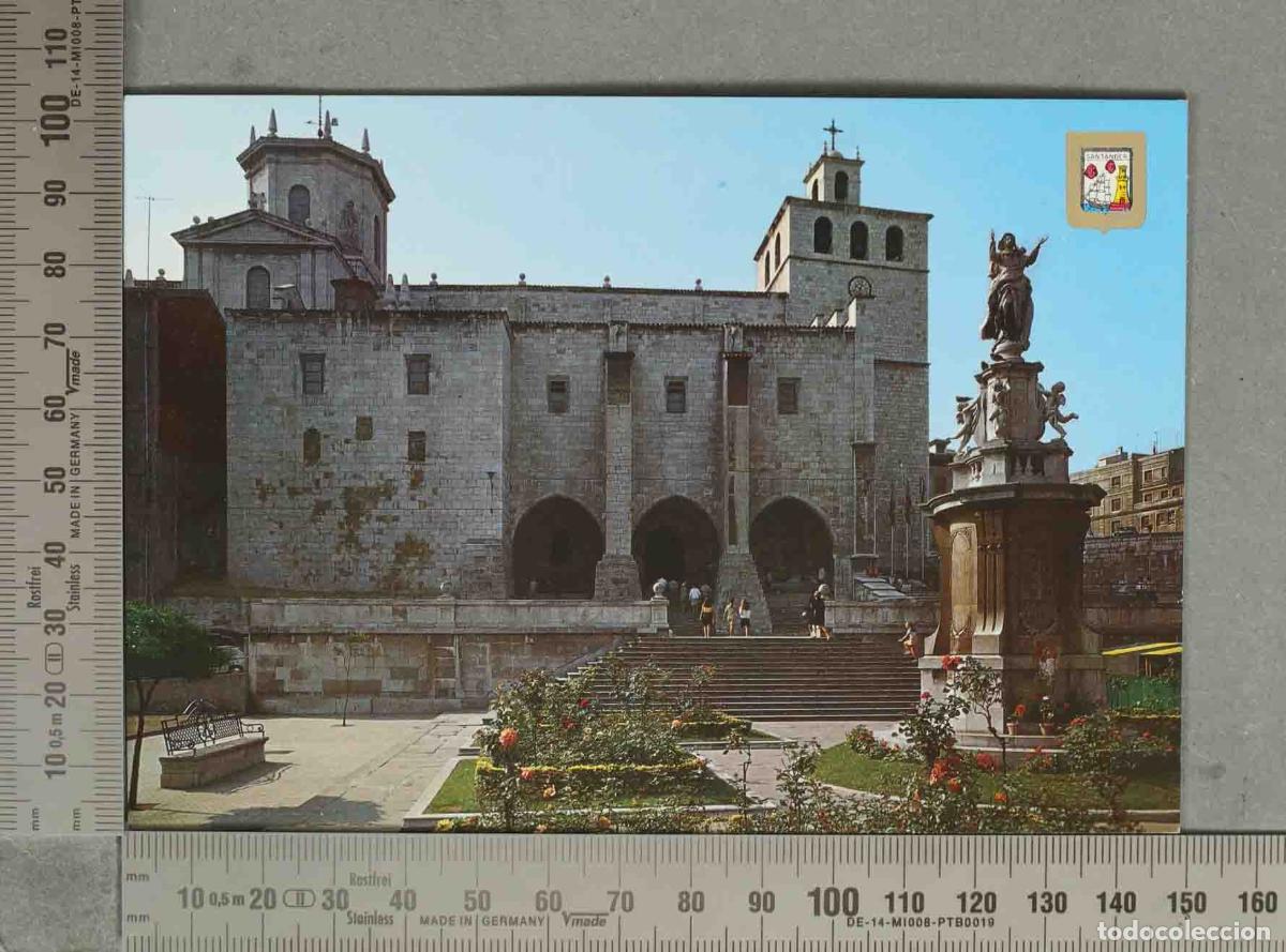 Postales: POSTAL. Santander - Plaza de la Asunci&oacute;n y Catedral - Escudo de Oro
