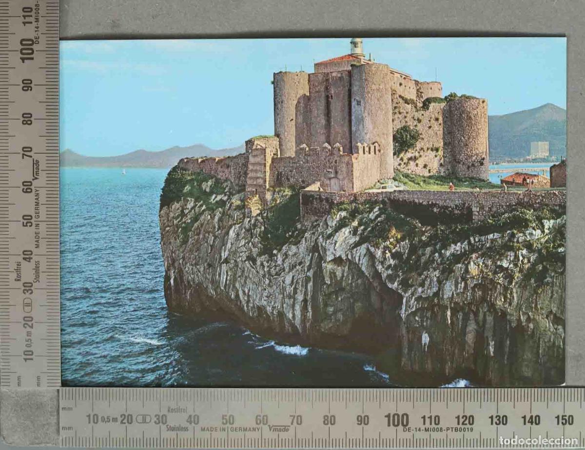 Postales: POSTAL. Castro Urdiales - Castillo de Santa Ana y Faro - Cantabria