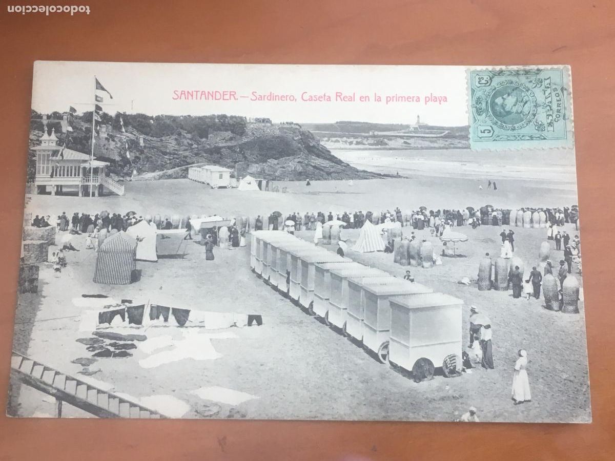Postkarten: santander sardinero caseta real en la primera playa animacion postal original circulada
