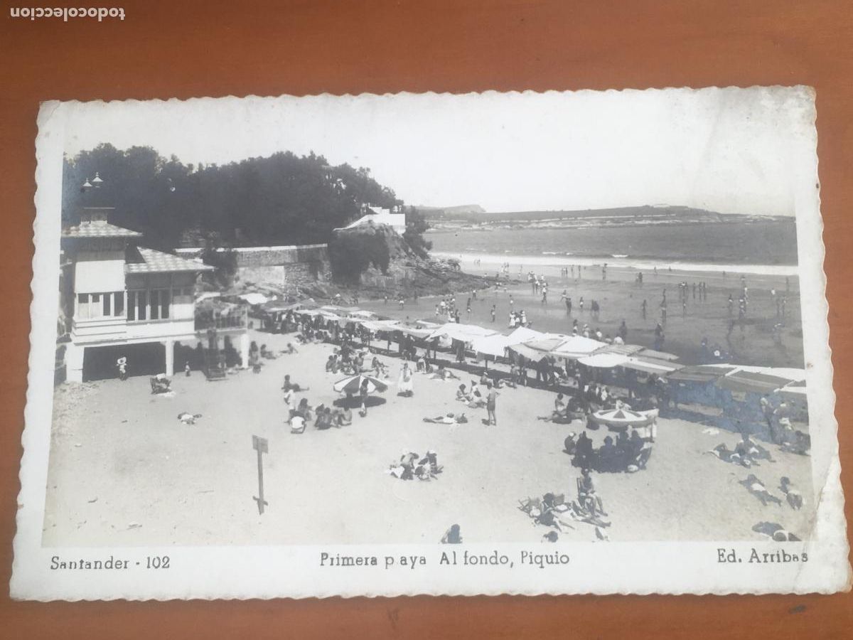 Postkarten: santander primera playa al fondo piquio postal fotografica original circulada