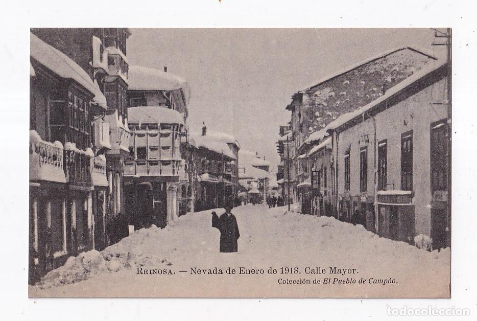Postales: POSTAL. REINOSA. NEVADA DE ENERO DE 1918. CALLE MAYOR. CANTABRIA