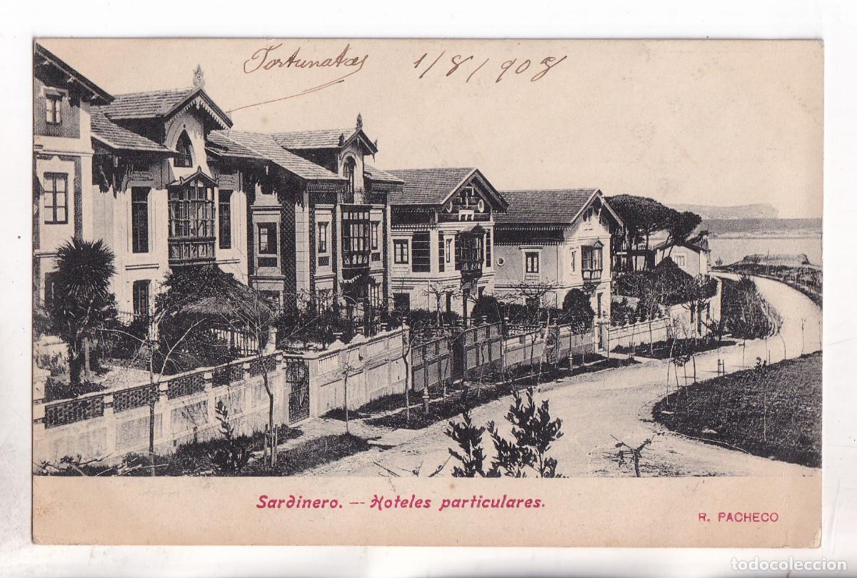 Postales: POSTAL. SARDINERO. HOTELES PARTICULARES. SANTANDER. CANTABRIA. CIRCULADA EN 1908