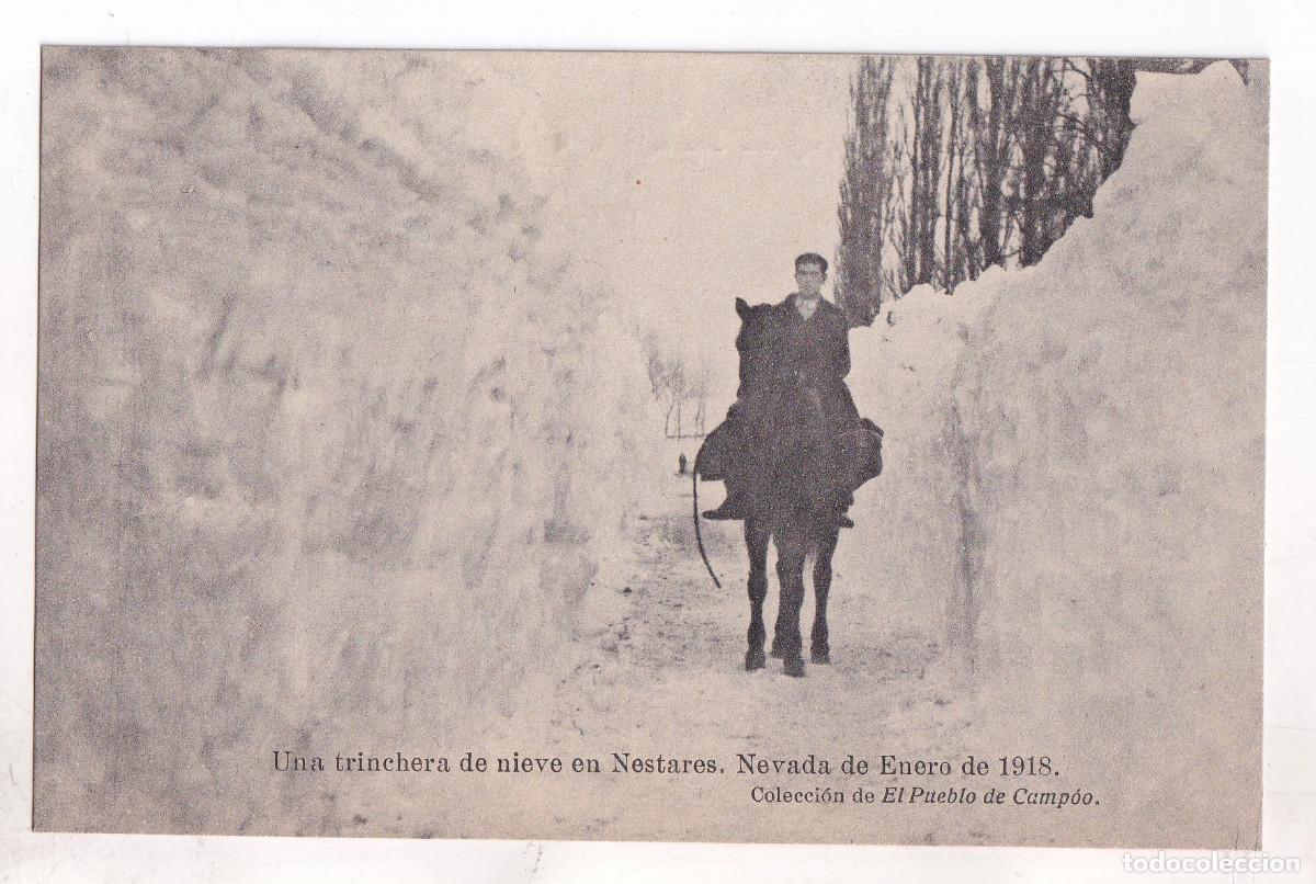 Postales: POSTAL. UNA TRINCHERA DE NIEVE EN NESTARES. NEVADA DE 1918. REINOSA. CANTABRIA
