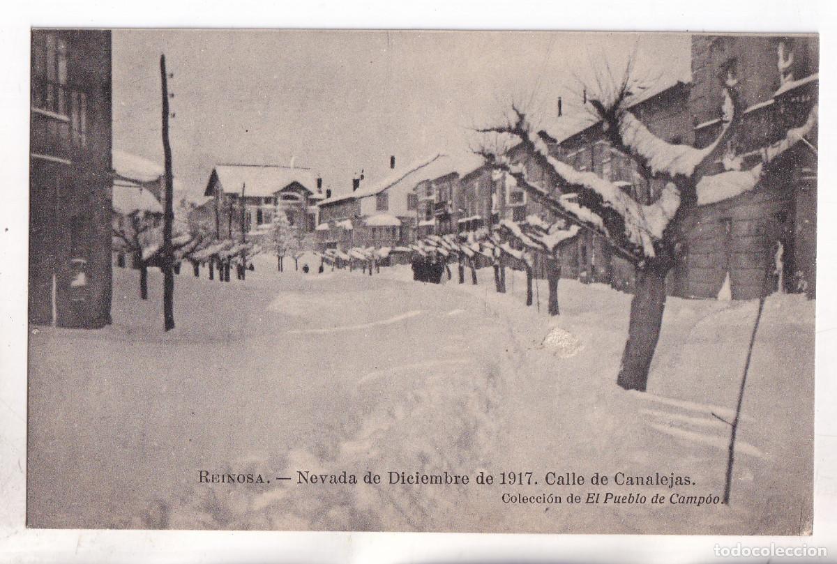 Postales: POSTAL. REINOSA. NEVADA DE DICIEMBRE DE Q917. CALLE DE CANALEJAS. CANTABRIA