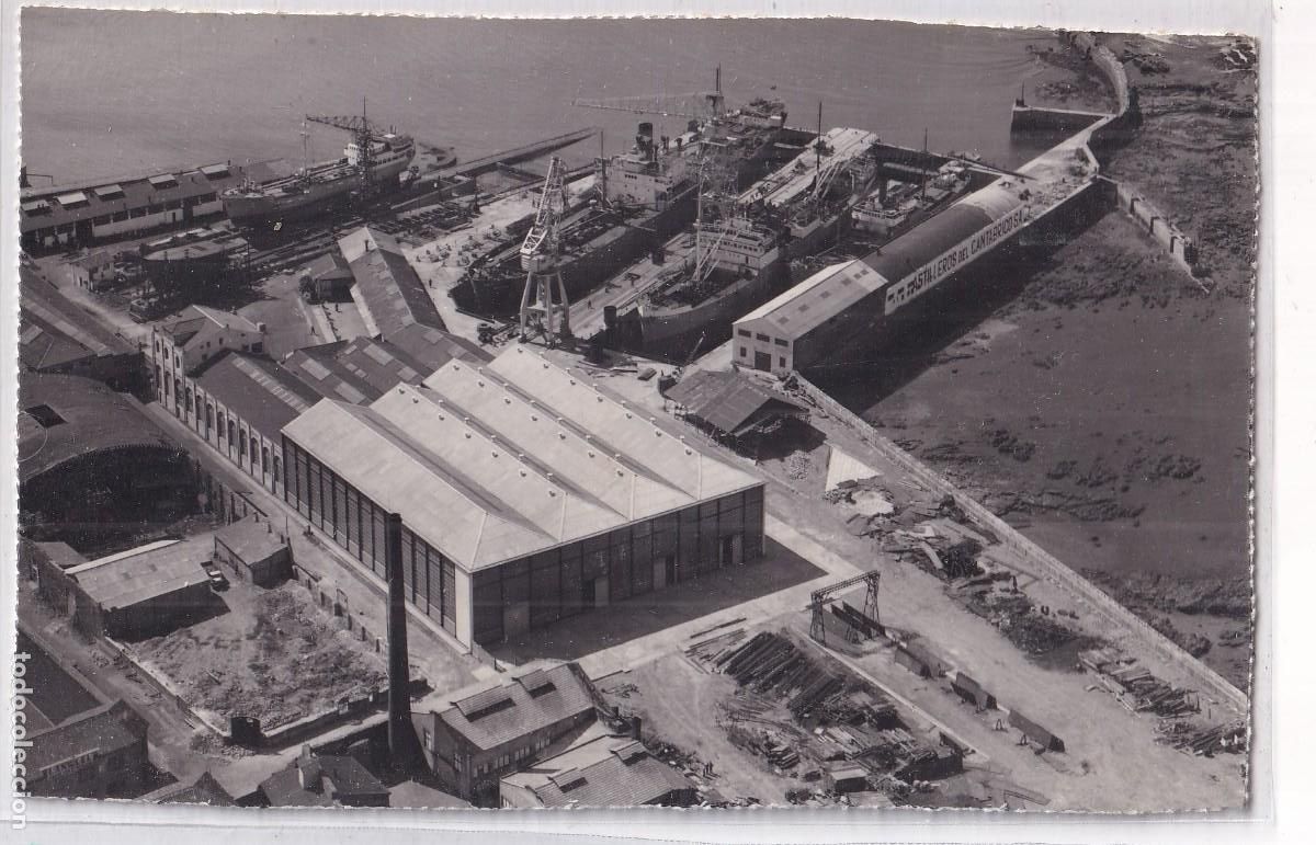 Postales: Fotograf&iacute;a 14 x 9 cm Santander. Vista aerea del puerto. Paisajes espa&ntilde;oles. Madrid.