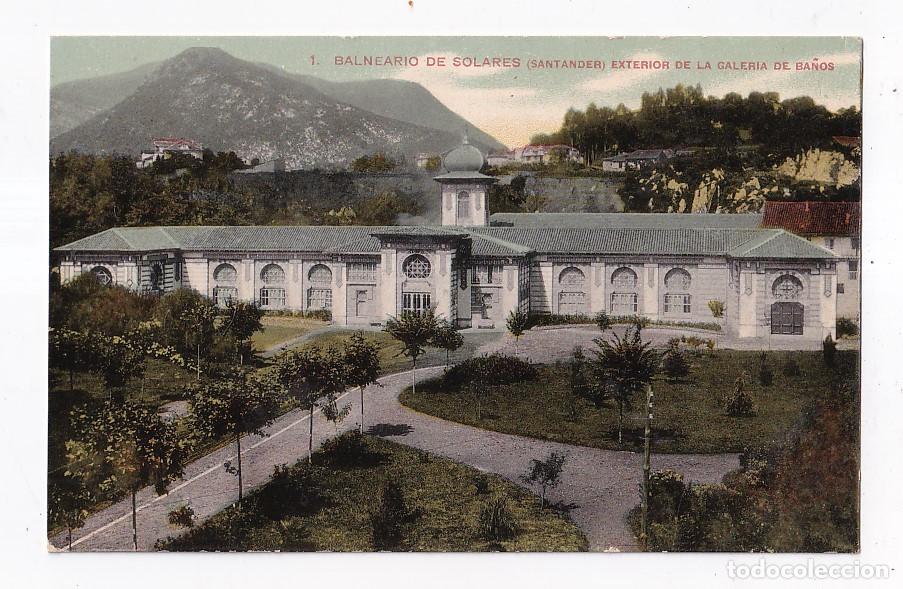 Postales: POSTAL. 1. BALNEARIO DE SOLARES. EXTERIOR DE LA GALER&Iacute;A DE BA&Ntilde;OS. CANTABRIA.