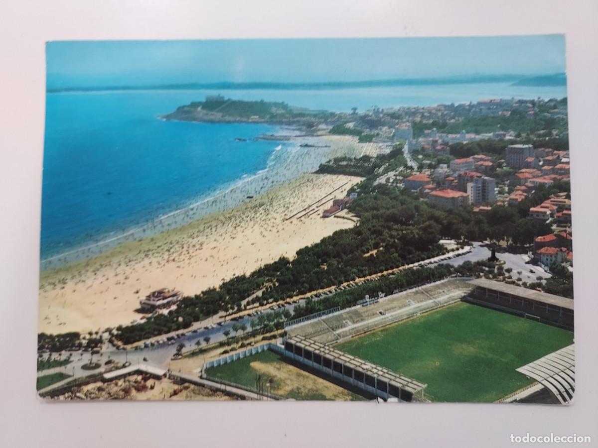 Postales: POSTAL SANTANDER VISTA AEREA PARCIAL SEGUNDA PLAYA. 1965. CIRCULADA. ESTADIO FUTBOL SARDINERO RACING