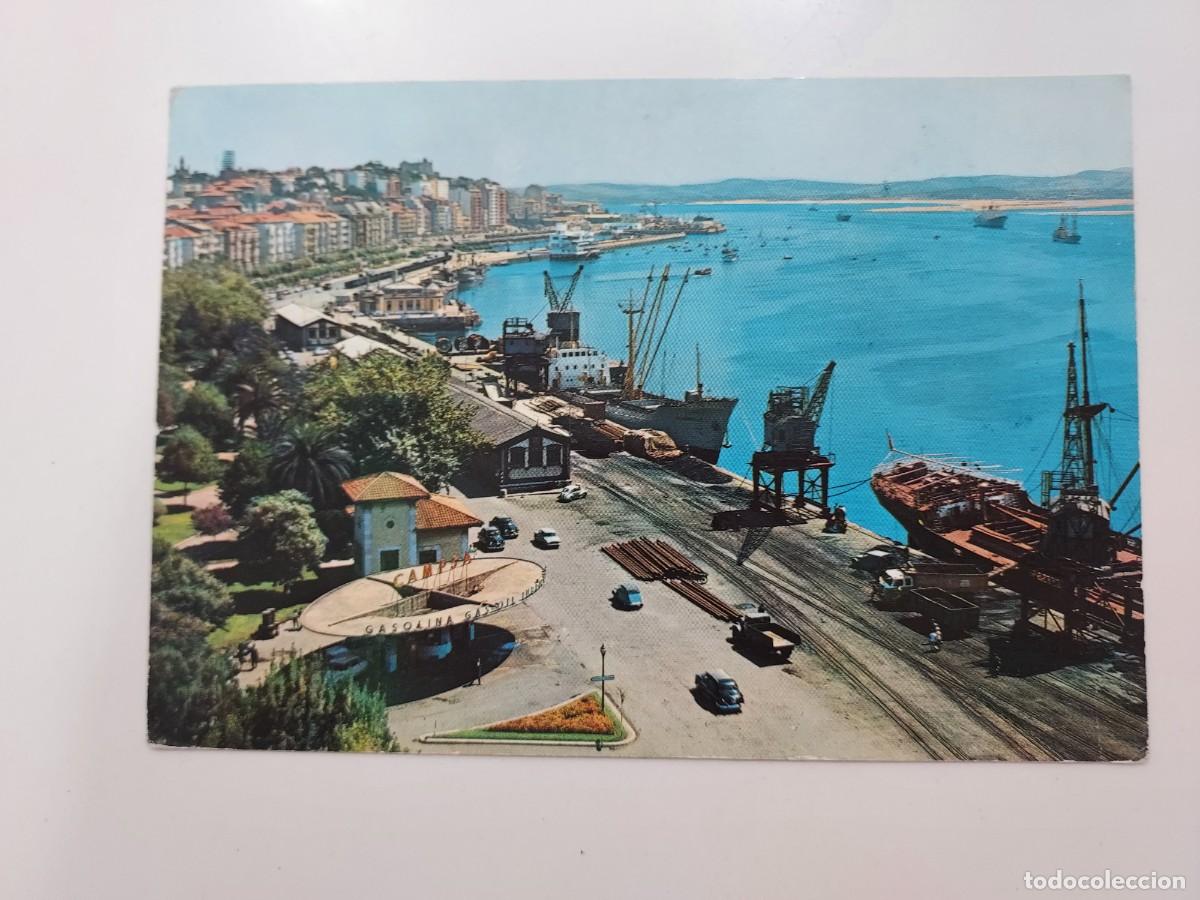 Postales: POSTAL SANTANDER EL PUERTO. 1966. CIRCULADA. GASOLINERA CAMPSA