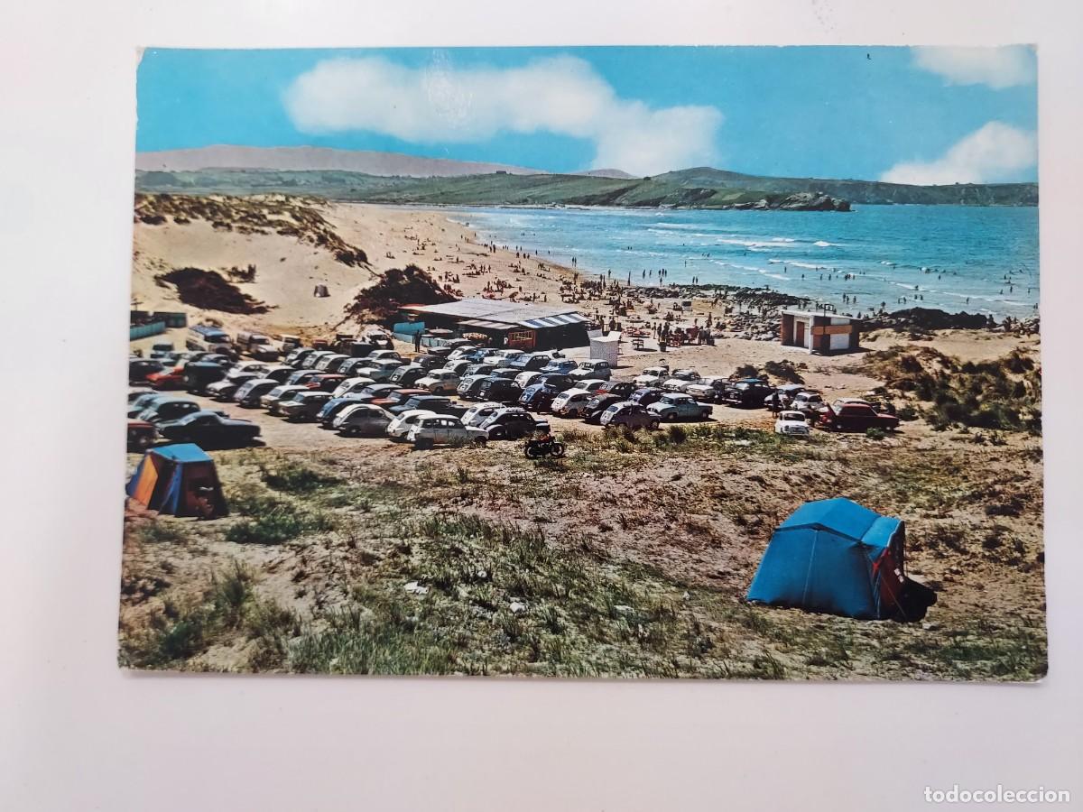 Postales: POSTAL LIENCRES LA PLAYA. 1968. CIRCULADA. CANTABRIA. PARKING APARCAMIENTO TIENDA CAMPA&Ntilde;A