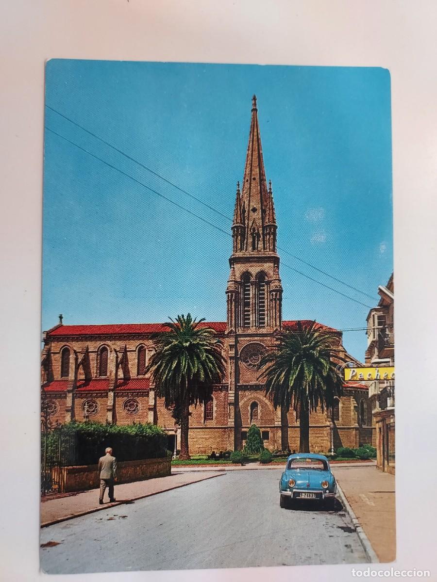 Postales: POSTAL TORRELAVEGA IGLESIA NTRA SRA DE LA ASUNCION. 1963. CIRCULADA. CANTABRIA. RENAULT GORDINI