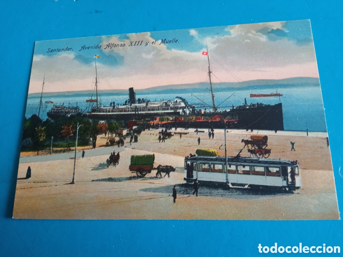 Postales: Antigua postal fotogr&aacute;fica, Santander, Avenida Alfonso XIII y el Muelle