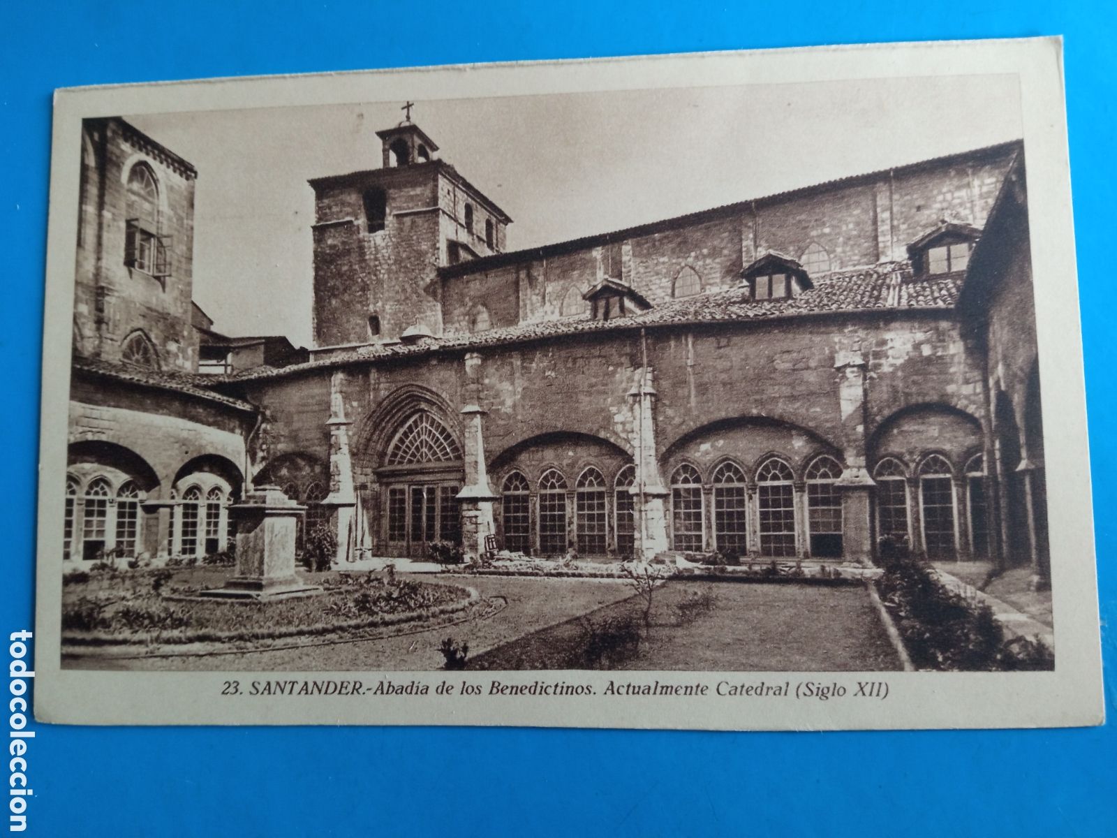Postales: Antigua postal fotogr&aacute;fica, Santander, Abad&iacute;a de los Benedictinos, Actualmente Catedral