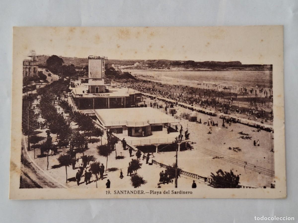 Postales: ANTIGUA POSTAL 19 SANTANDER PLAYA DEL SARDINERO RV 2881