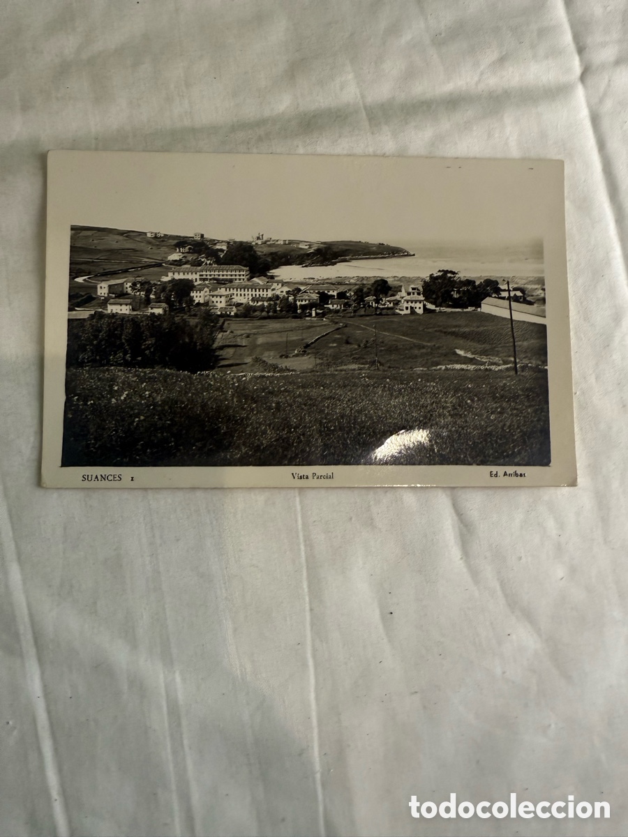 Postales: Postal Suances Vista Parcial Blanco y negro Original de la &eacute;poca