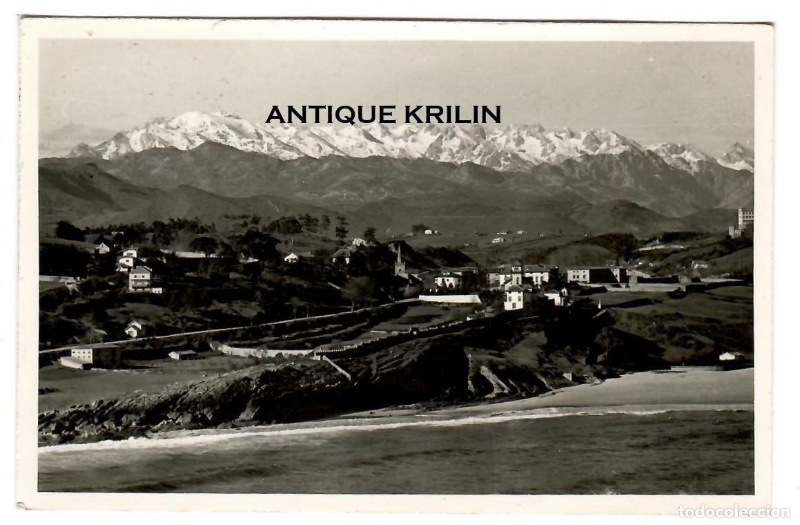 Postales: COMILLAS / TELEFOTO AL FONDO PICOS DE EUROPA / FOTO IMPERIO / FRANQUEADA