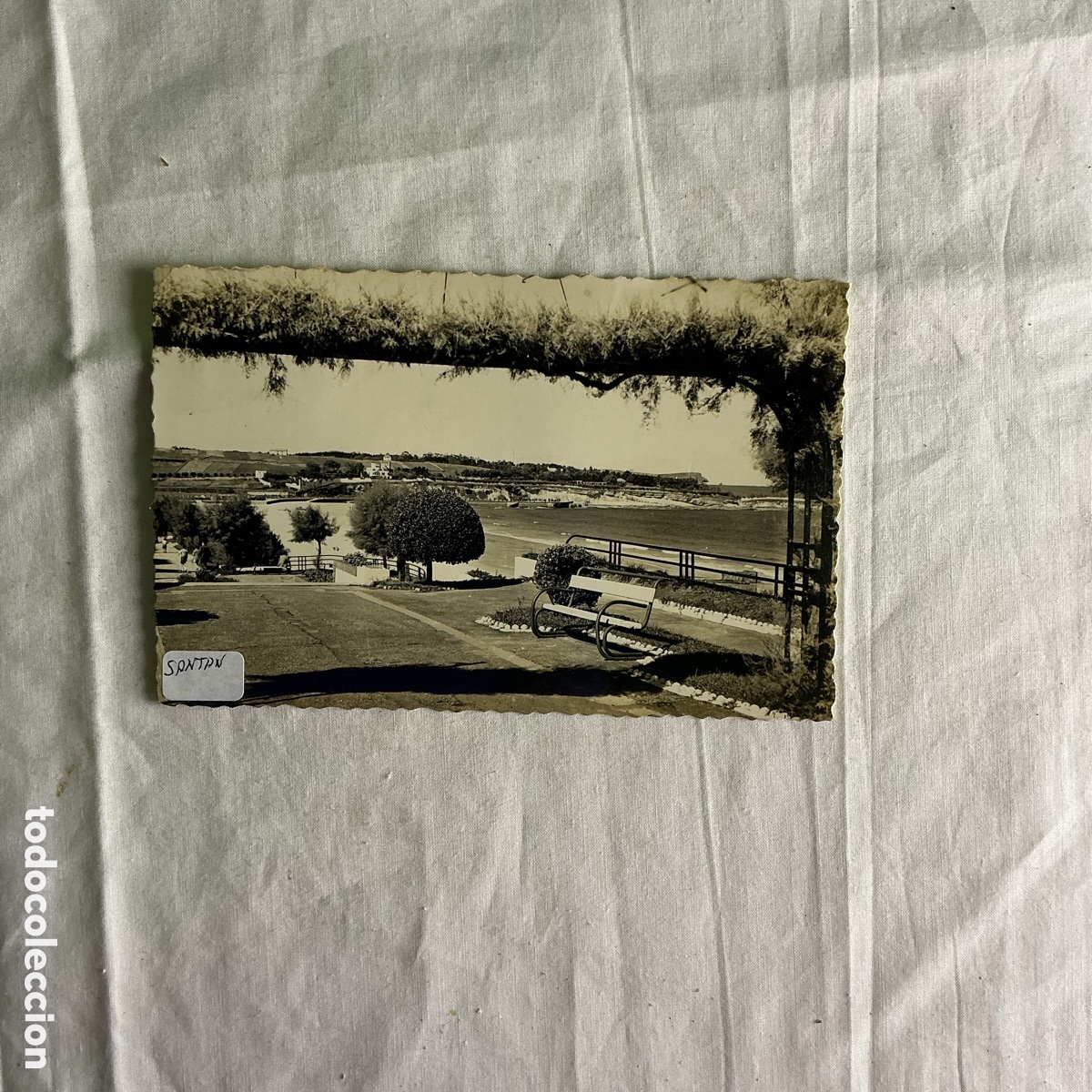 Postales: Postal Santander 1952 &ndash; Jardines de Piqu&iacute;o y Playa &ndash; Blanco y negro Original de la &eacute;poca