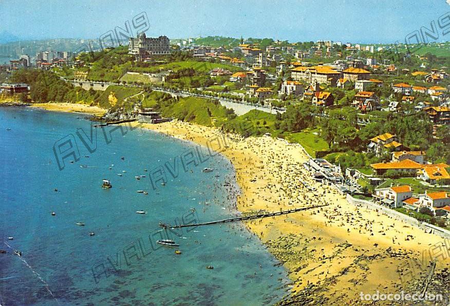 Postales: Playa de la Magdalena , vista a&eacute;rea (Santander) - Escrita - 1968