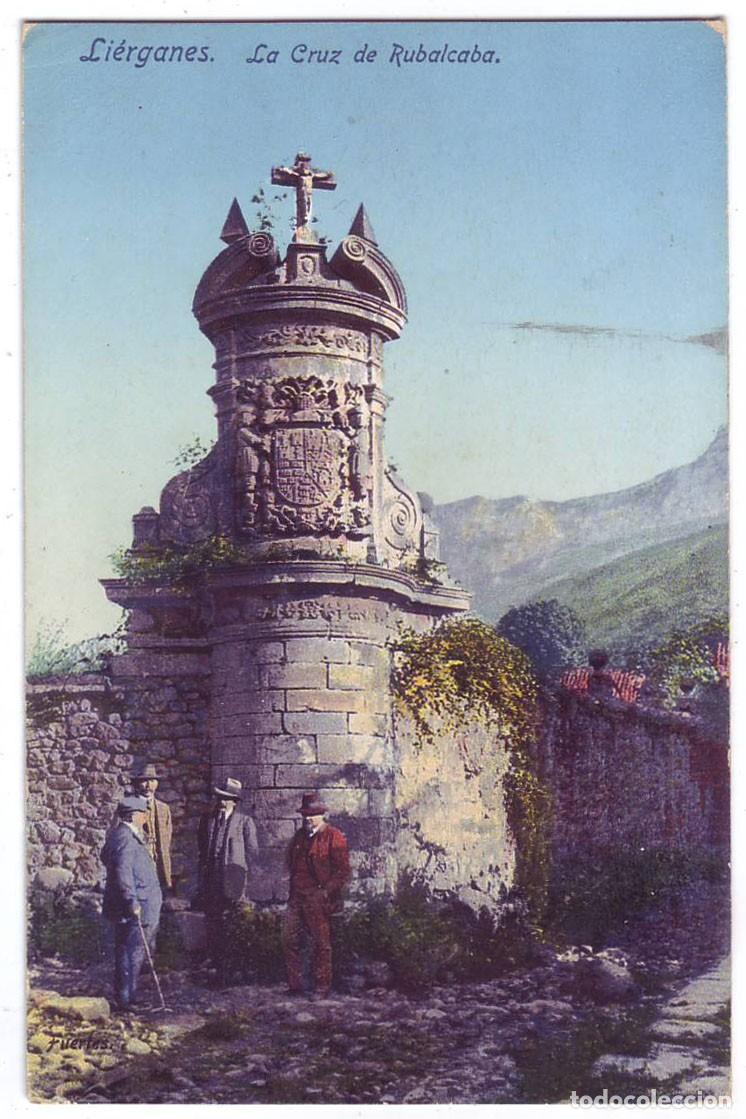 Postales: Li&eacute;rganes (Cantabria): La Cruz de Rubalcaba. Casa Fuertes. Circulada (A&ntilde;os 10)