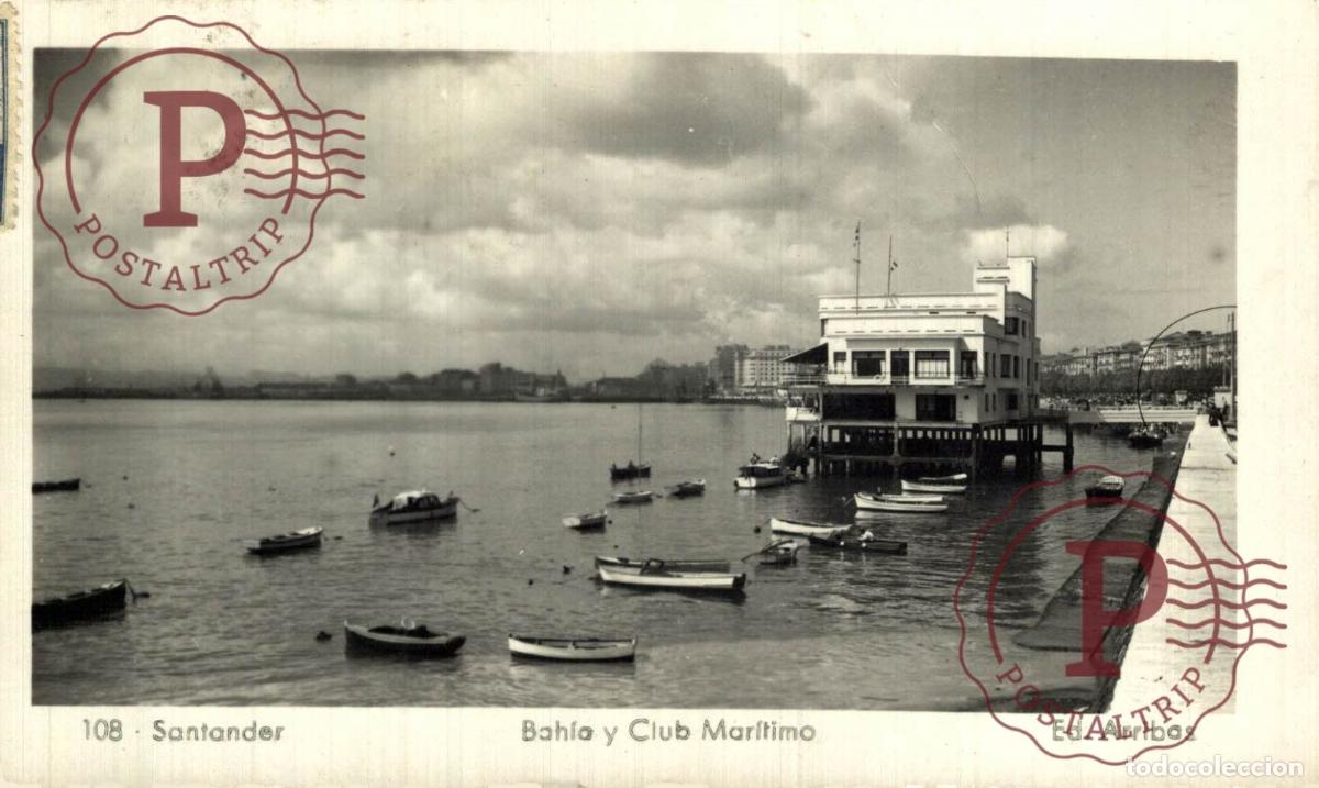 Postales: SANTANDER. BAHIA Y CLUB MARITIMO.