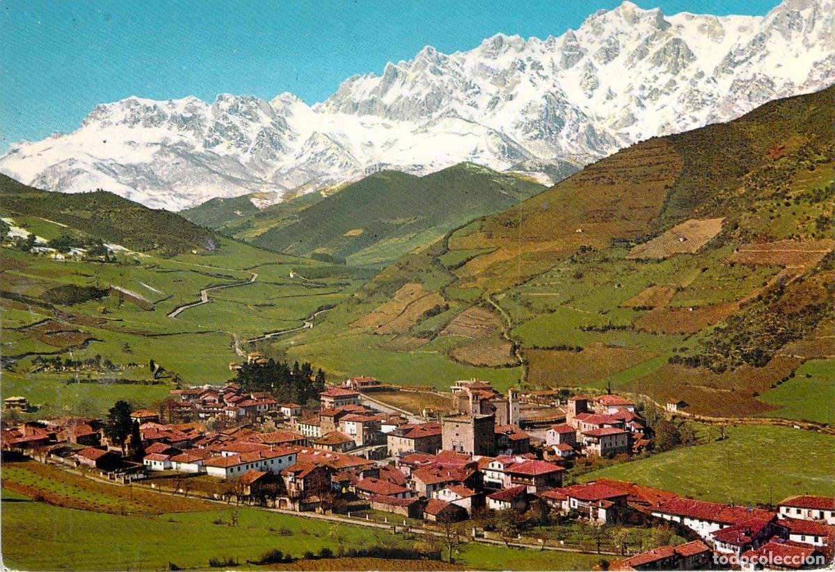Postales: Postal de Potes y el impresionante Macizo Oriental de los Picos de Europa